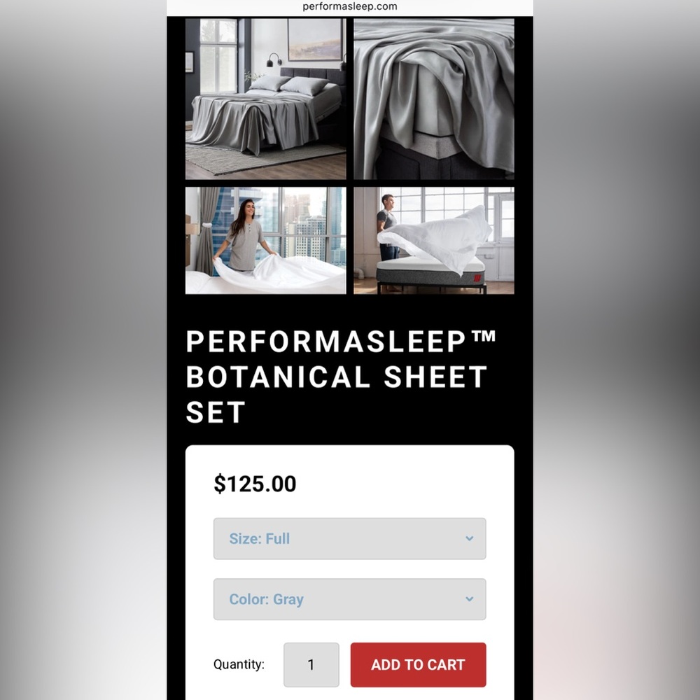 Tencel Lyocell Full Sheets Set Grey PerformaSleep - Picture 4 of 4